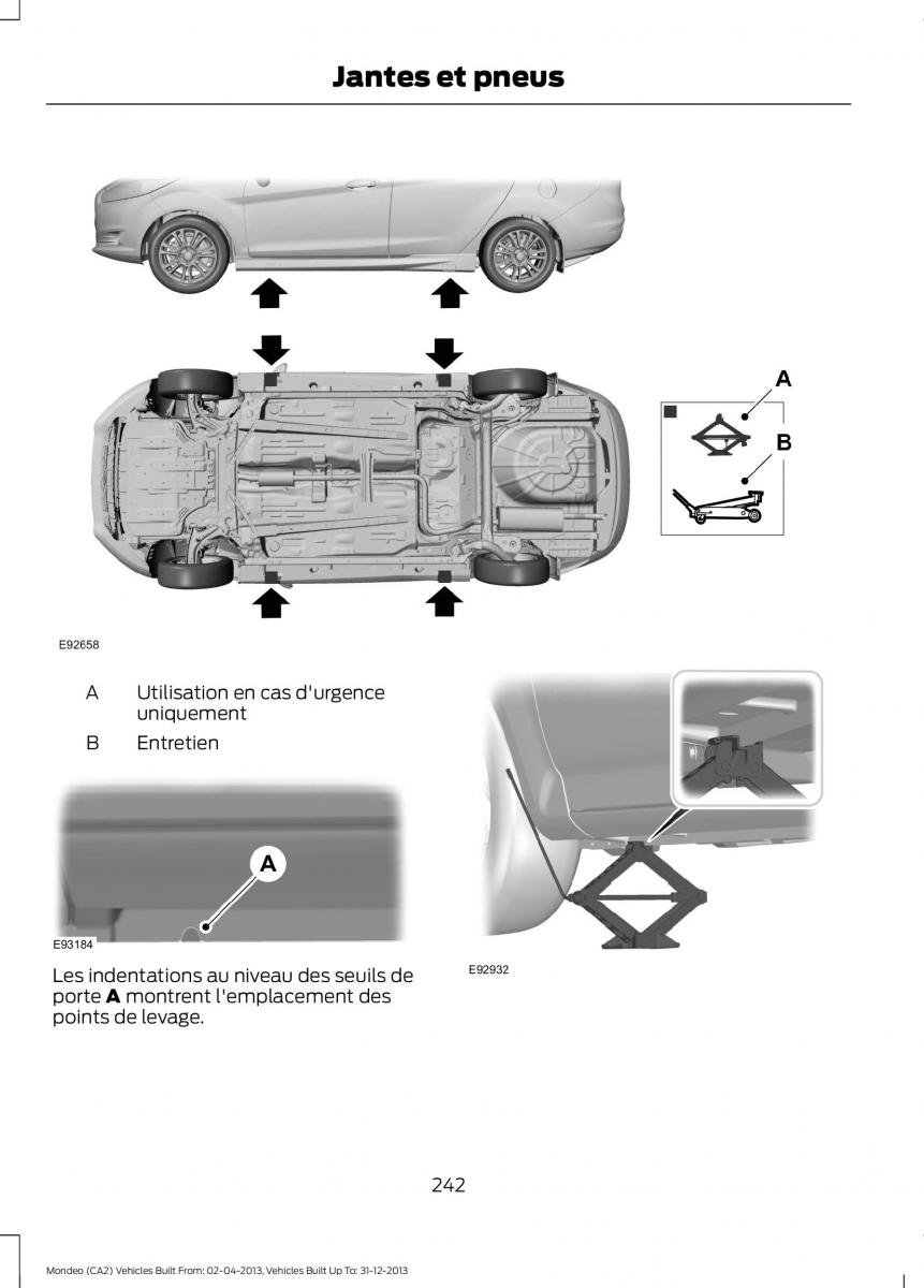 Ford Mondeo MKIV MK4 manuel du proprietaire / page 244