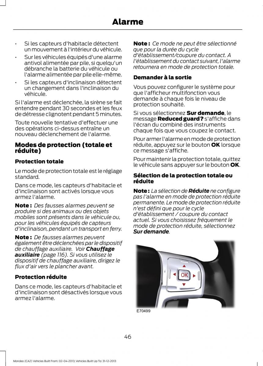 Ford Mondeo MKIV MK4 manuel du proprietaire / page 48