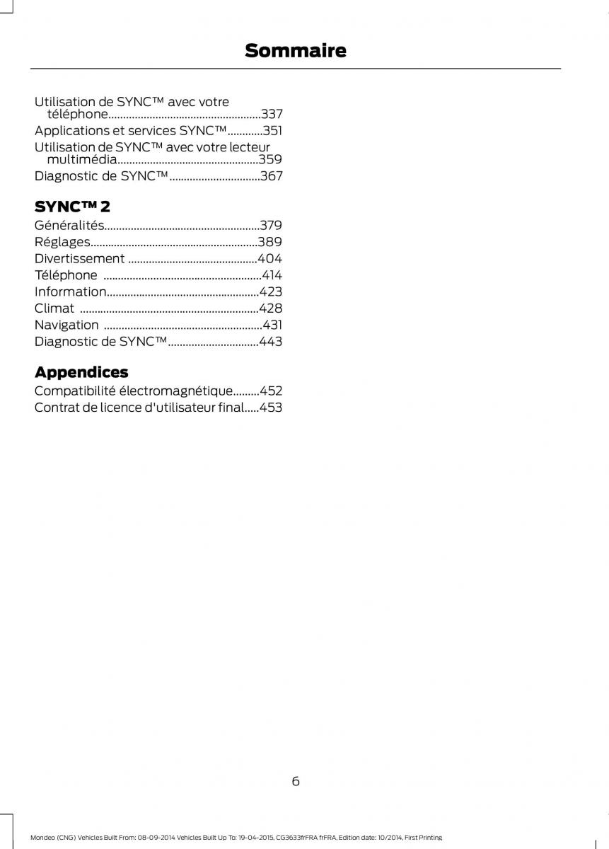 Ford Mondeo MKV MK5 manuel du proprietaire / page 8