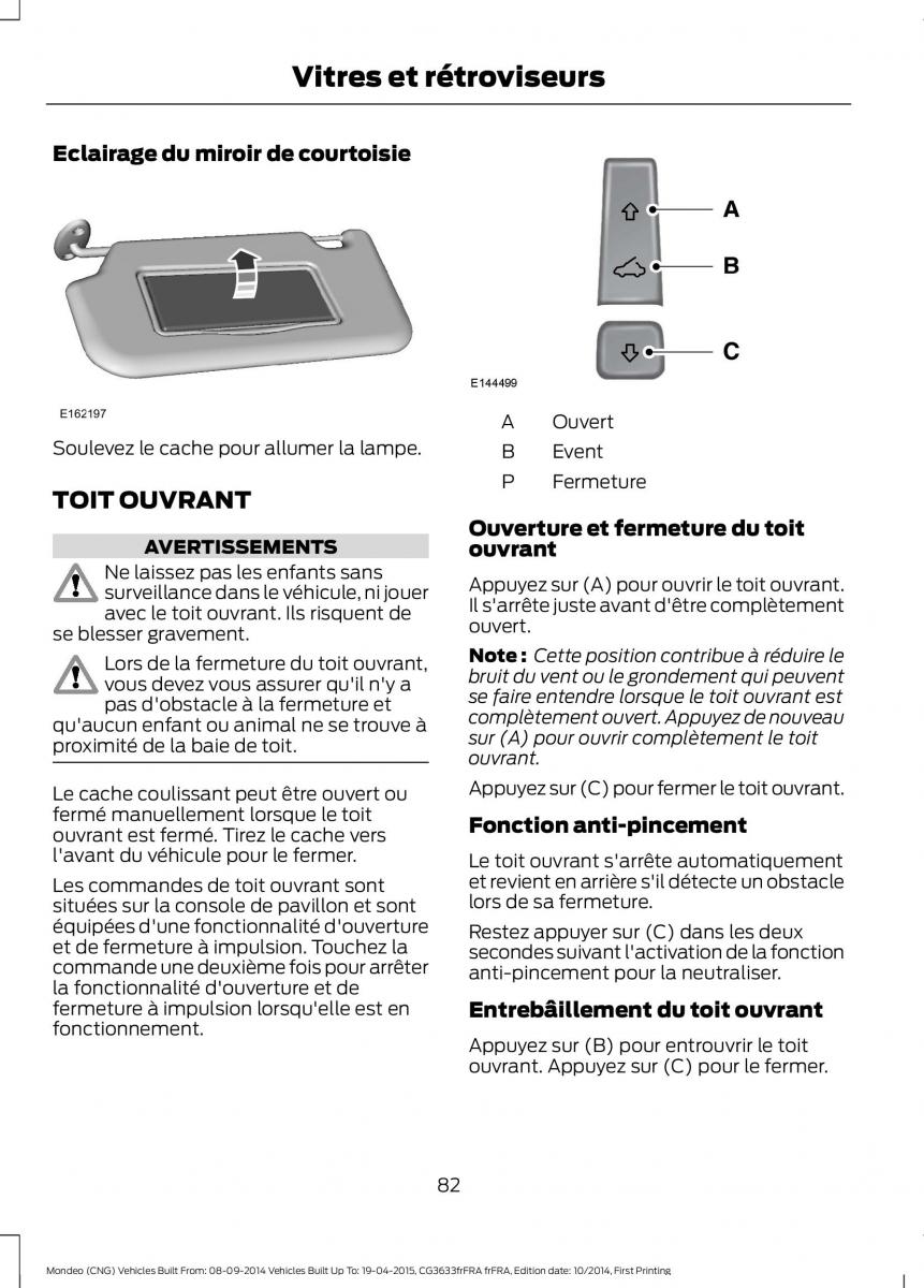 Ford Mondeo MKV MK5 manuel du proprietaire / page 84