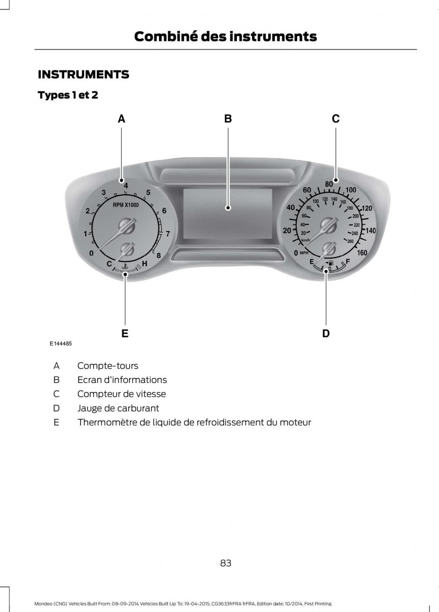 Ford Mondeo MKV MK5 manuel du proprietaire / page 85