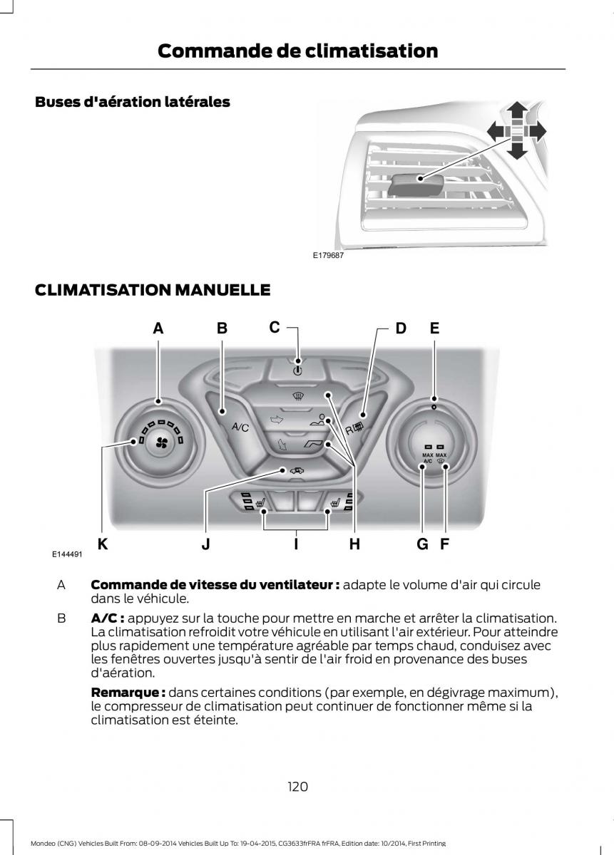 Ford Mondeo MKV MK5 manuel du proprietaire / page 122