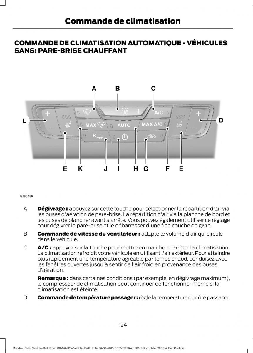 Ford Mondeo MKV MK5 manuel du proprietaire / page 126