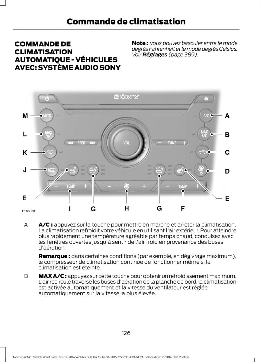 Ford Mondeo MKV MK5 manuel du proprietaire / page 128