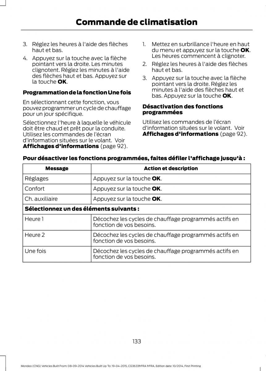 Ford Mondeo MKV MK5 manuel du proprietaire / page 135