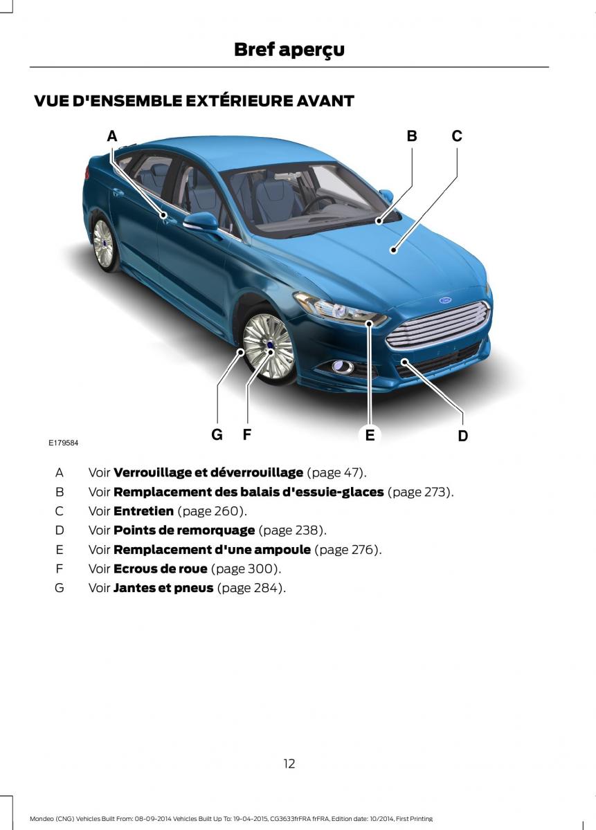 Ford Mondeo MKV MK5 manuel du proprietaire / page 14