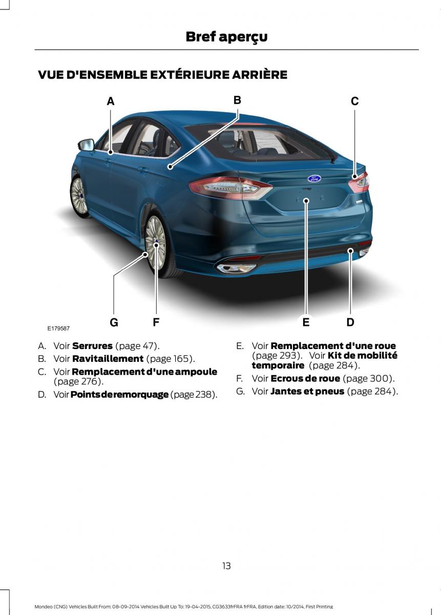 Ford Mondeo MKV MK5 manuel du proprietaire / page 15