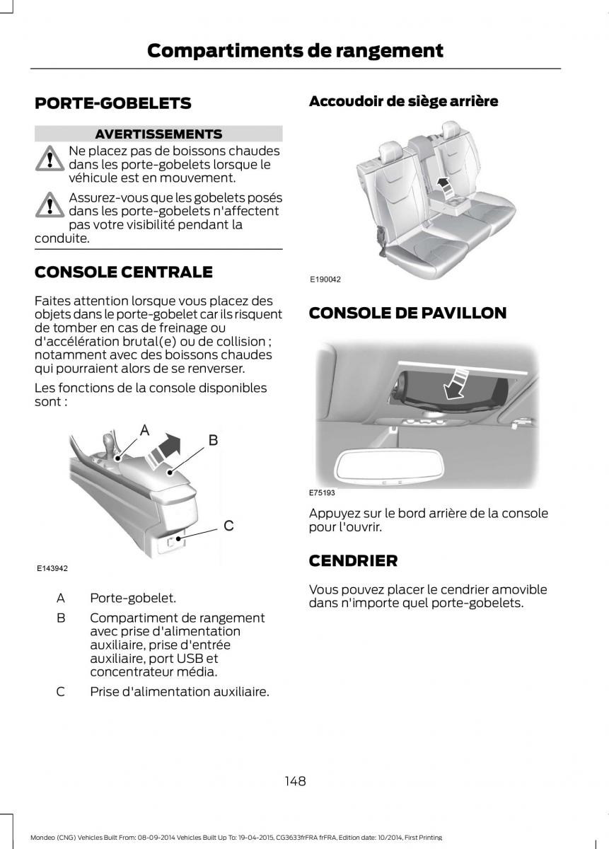 Ford Mondeo MKV MK5 manuel du proprietaire / page 150