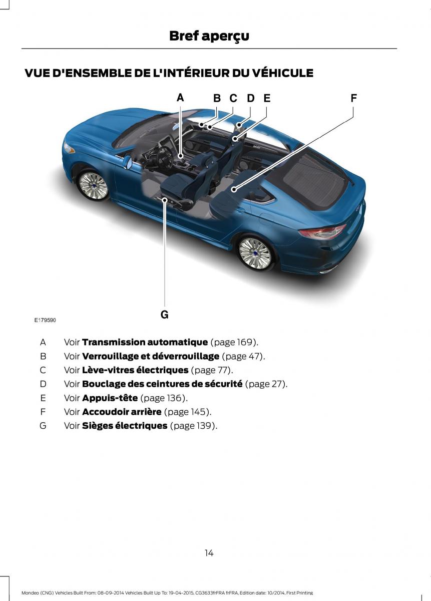 Ford Mondeo MKV MK5 manuel du proprietaire / page 16