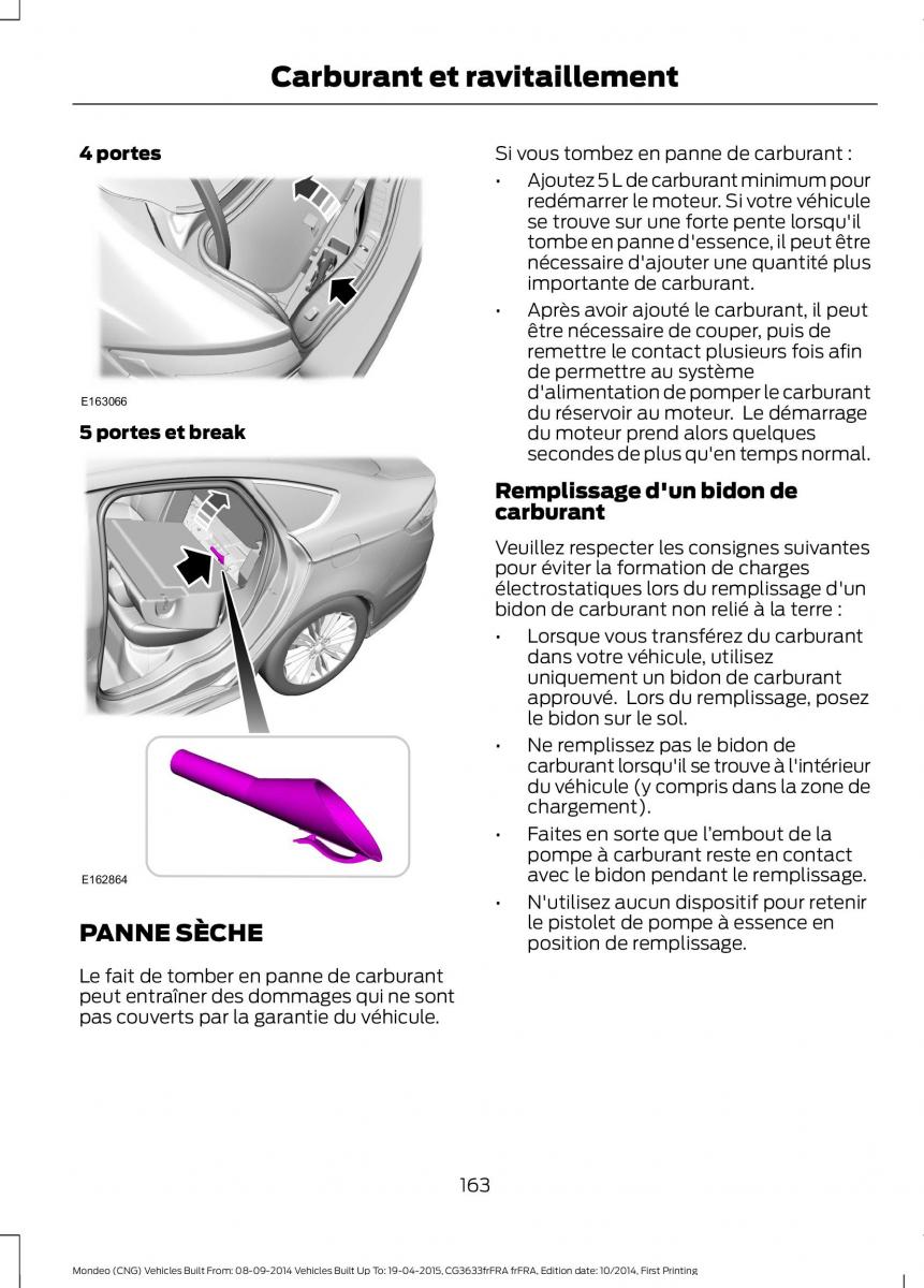 Ford Mondeo MKV MK5 manuel du proprietaire / page 165