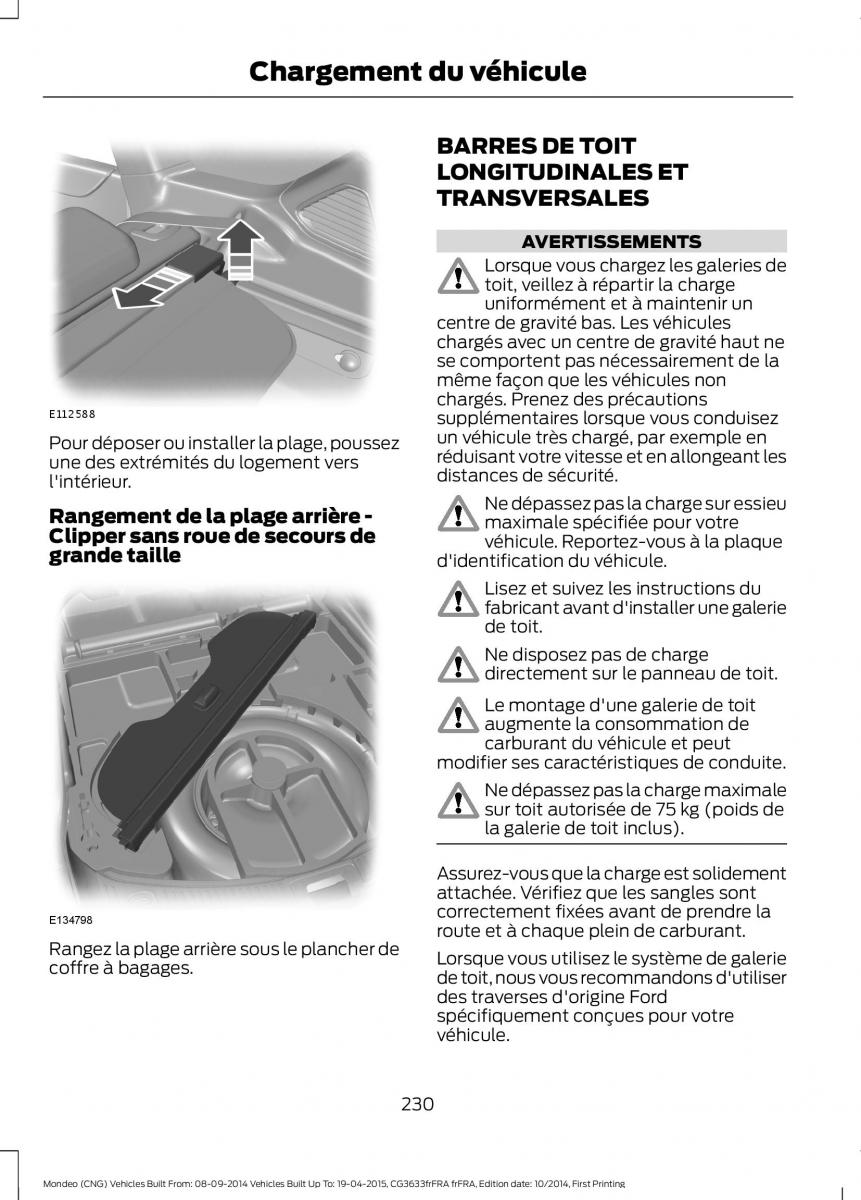 Ford Mondeo MKV MK5 manuel du proprietaire / page 232