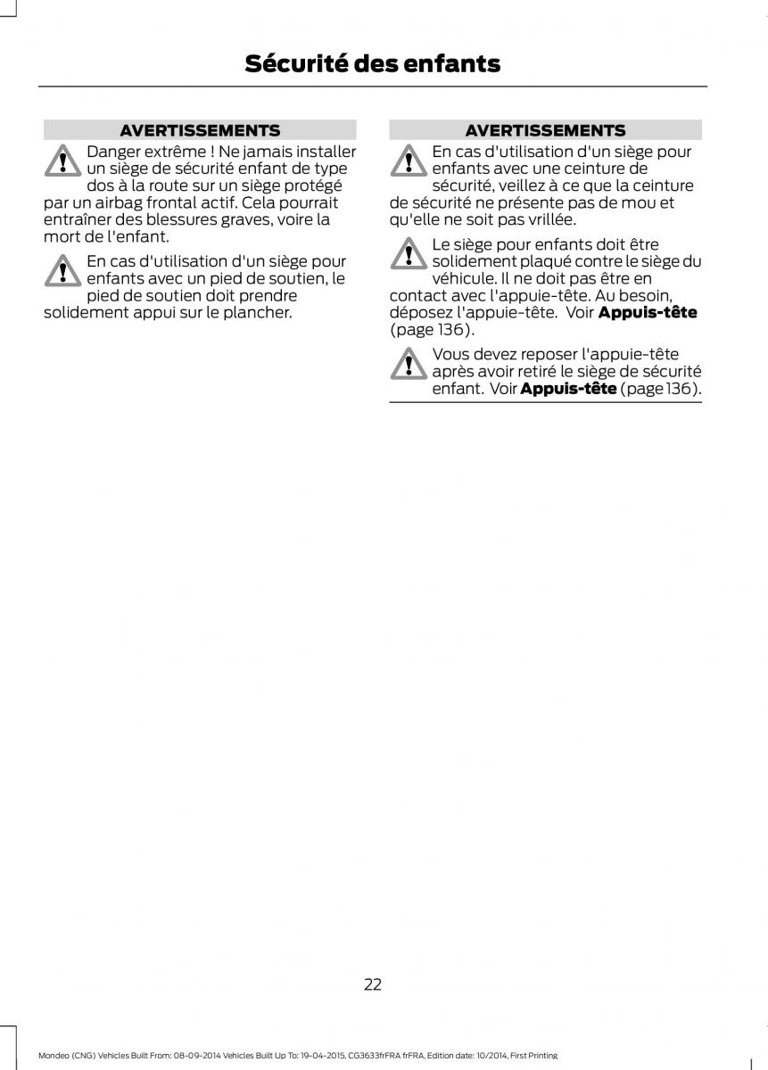 Ford Mondeo MKV MK5 manuel du proprietaire / page 24