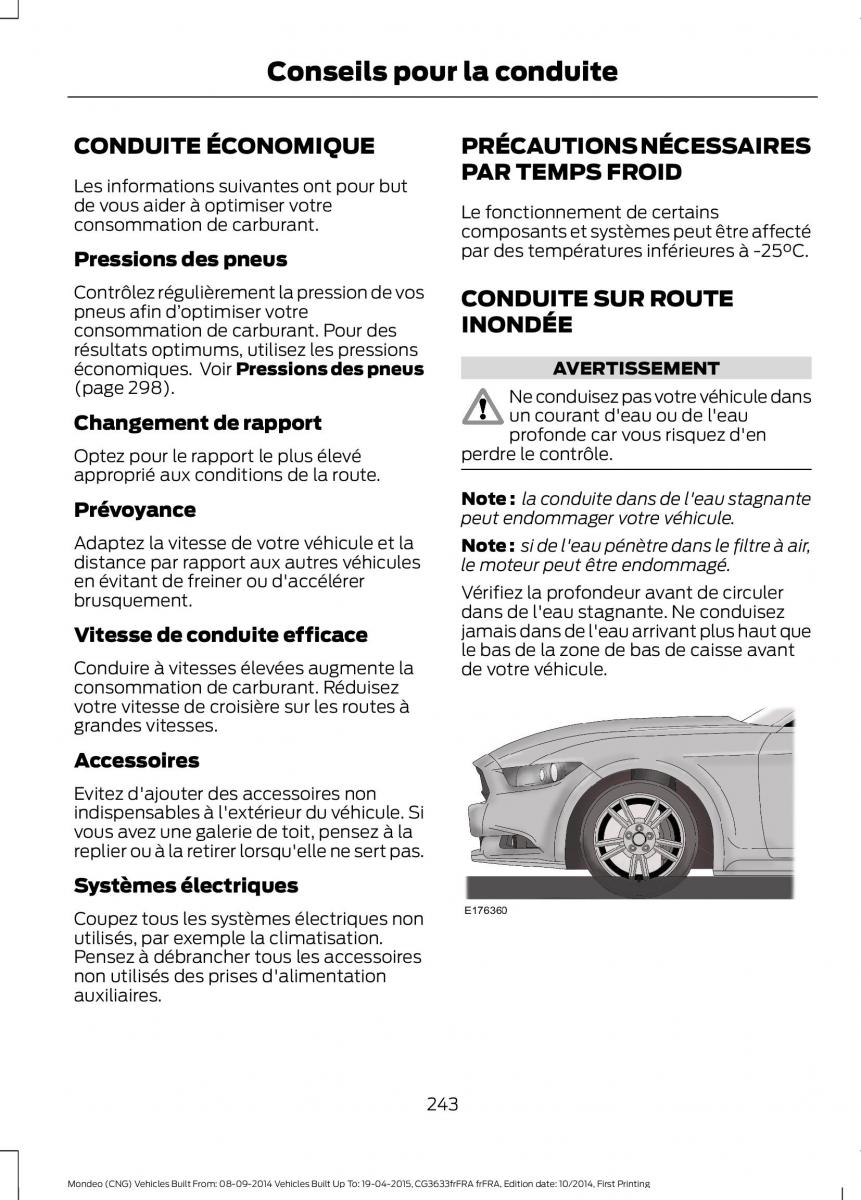 Ford Mondeo MKV MK5 manuel du proprietaire / page 245