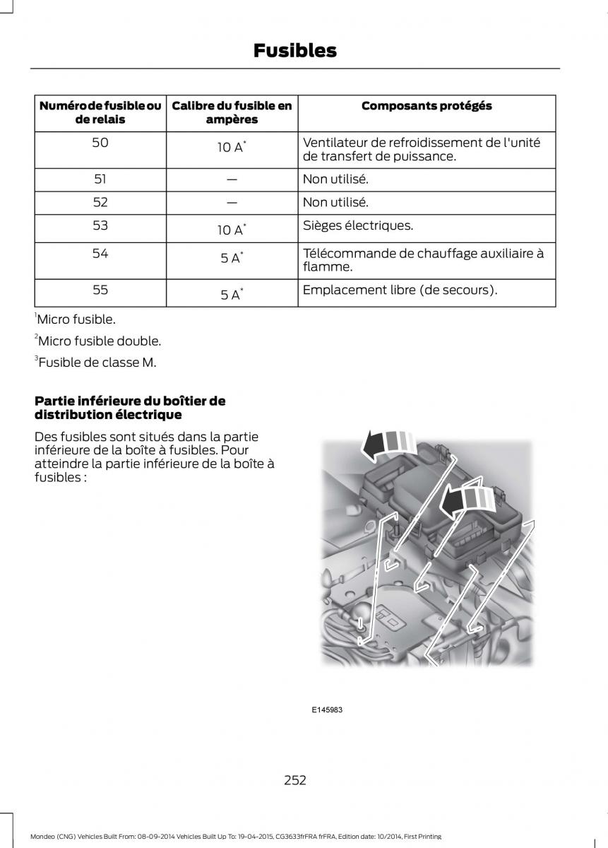 Ford Mondeo MKV MK5 manuel du proprietaire / page 254