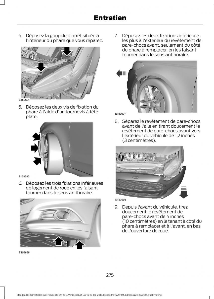 Ford Mondeo MKV MK5 manuel du proprietaire / page 277