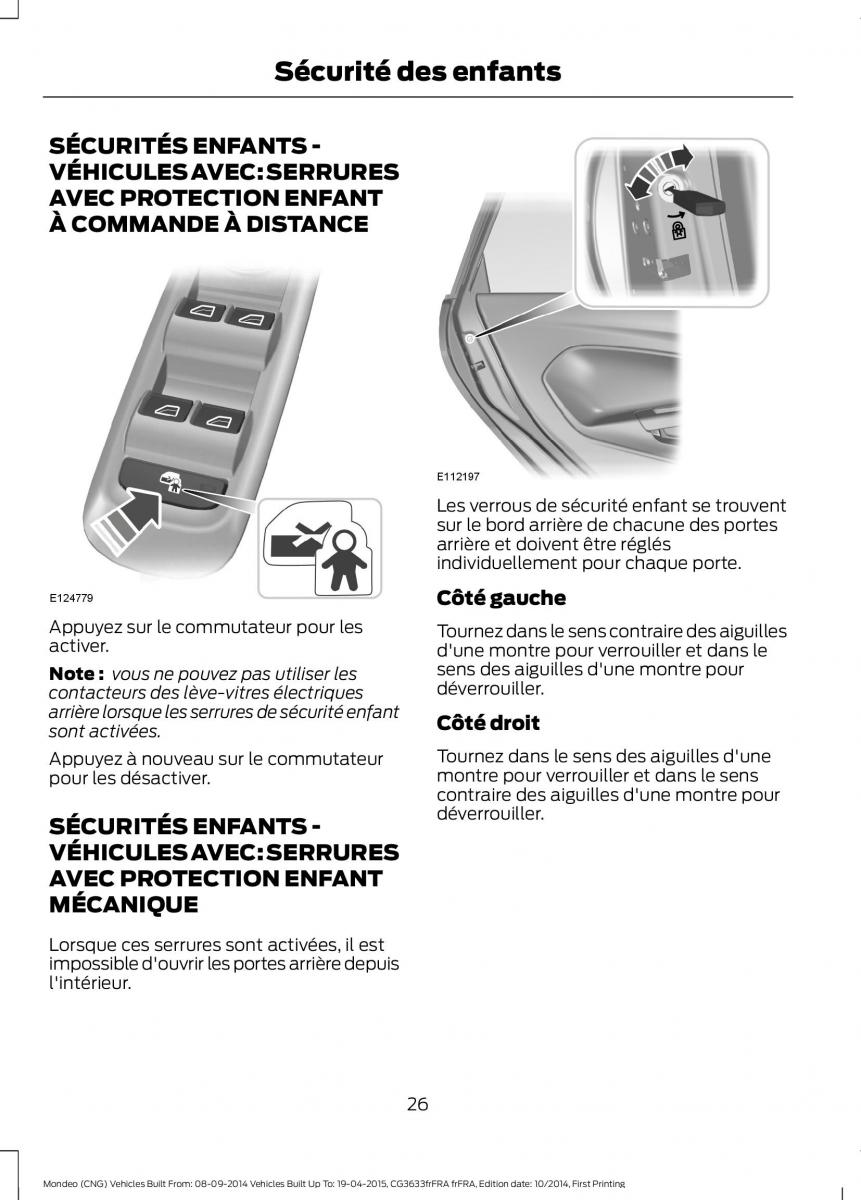 Ford Mondeo MKV MK5 manuel du proprietaire / page 28