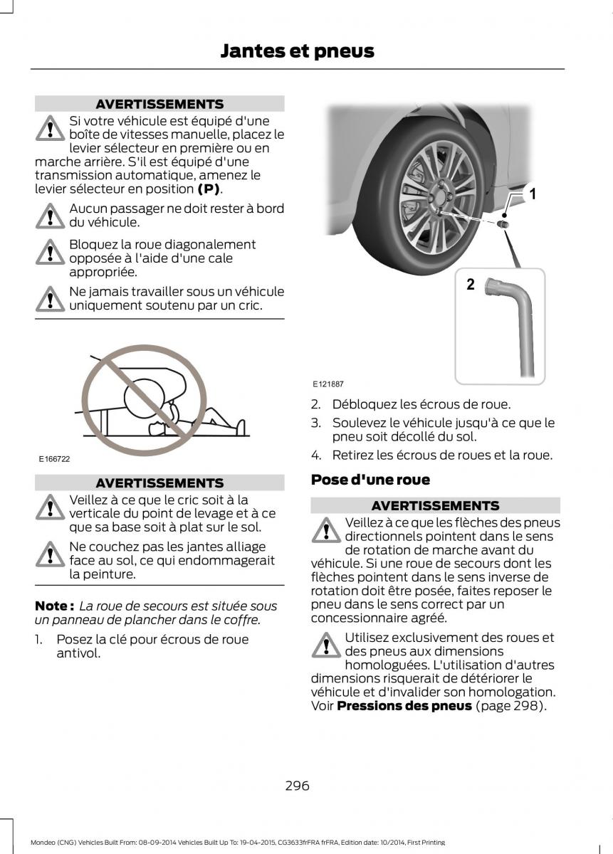 Ford Mondeo MKV MK5 manuel du proprietaire / page 298