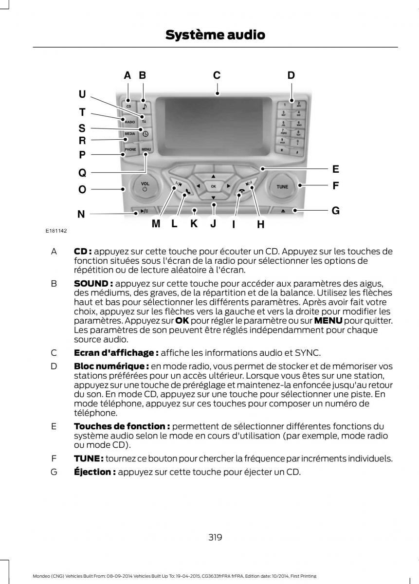 Ford Mondeo MKV MK5 manuel du proprietaire / page 321