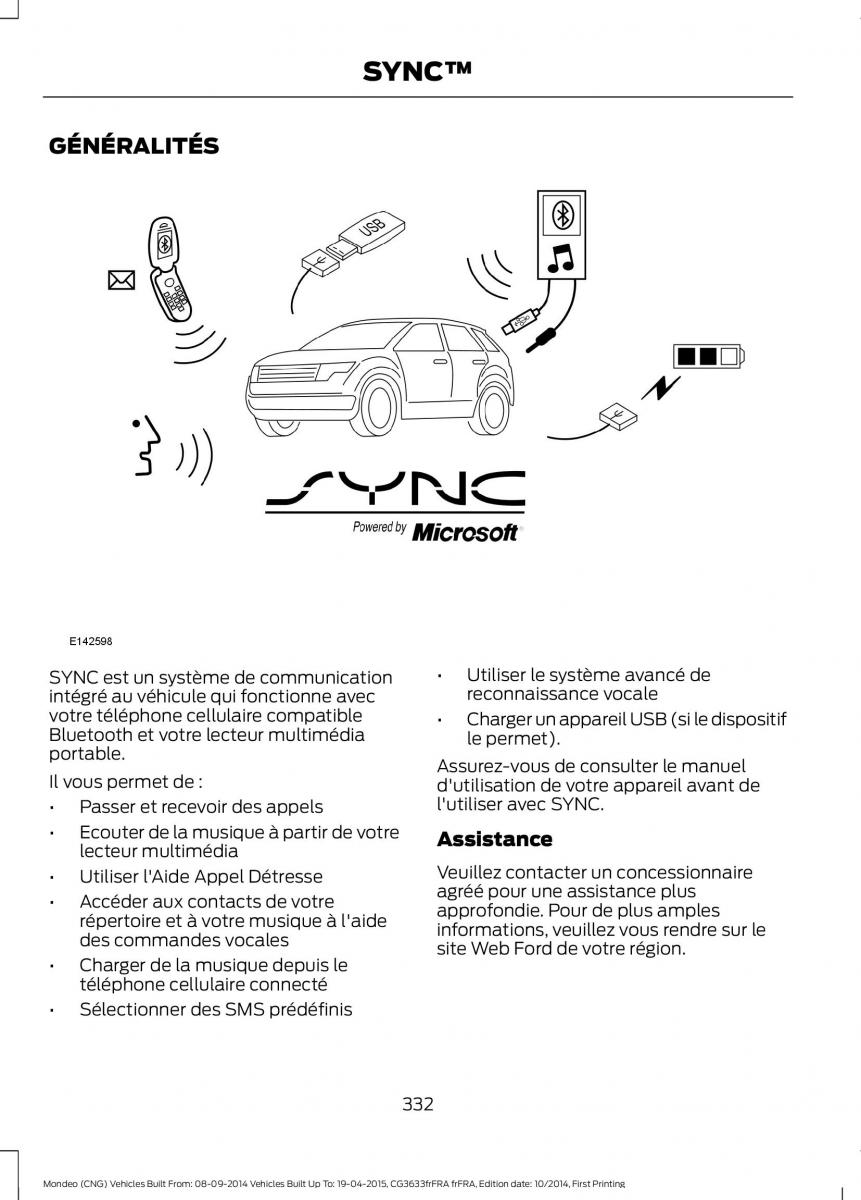 Ford Mondeo MKV MK5 manuel du proprietaire / page 334