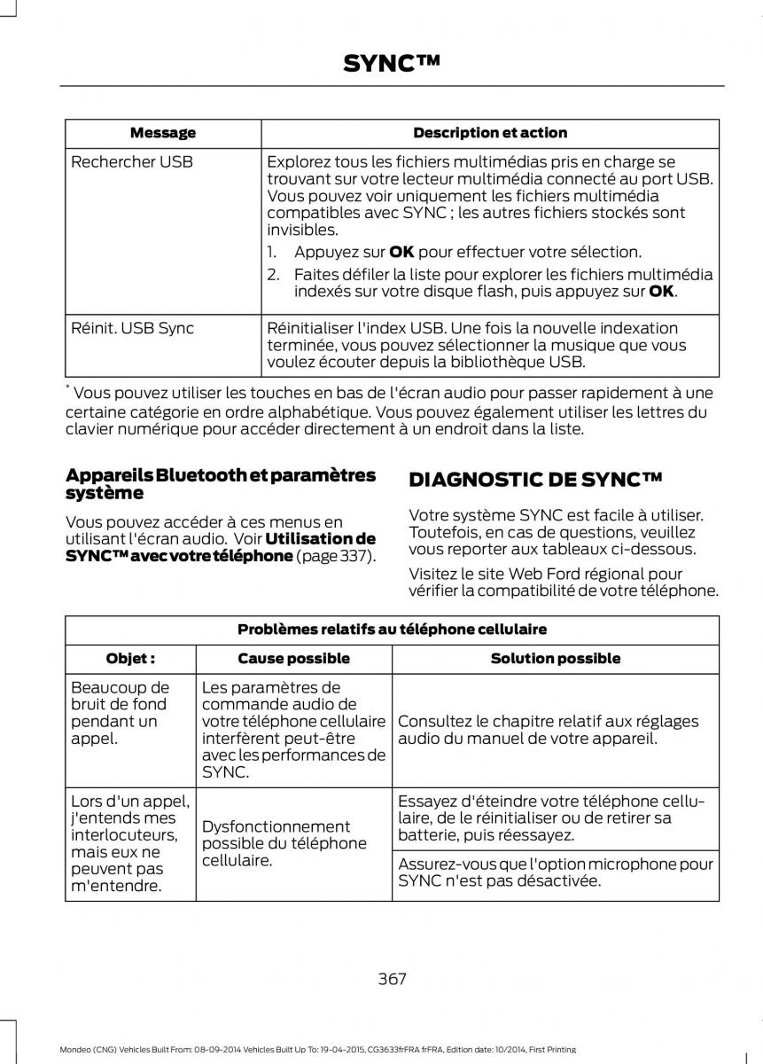 Ford Mondeo MKV MK5 manuel du proprietaire / page 369