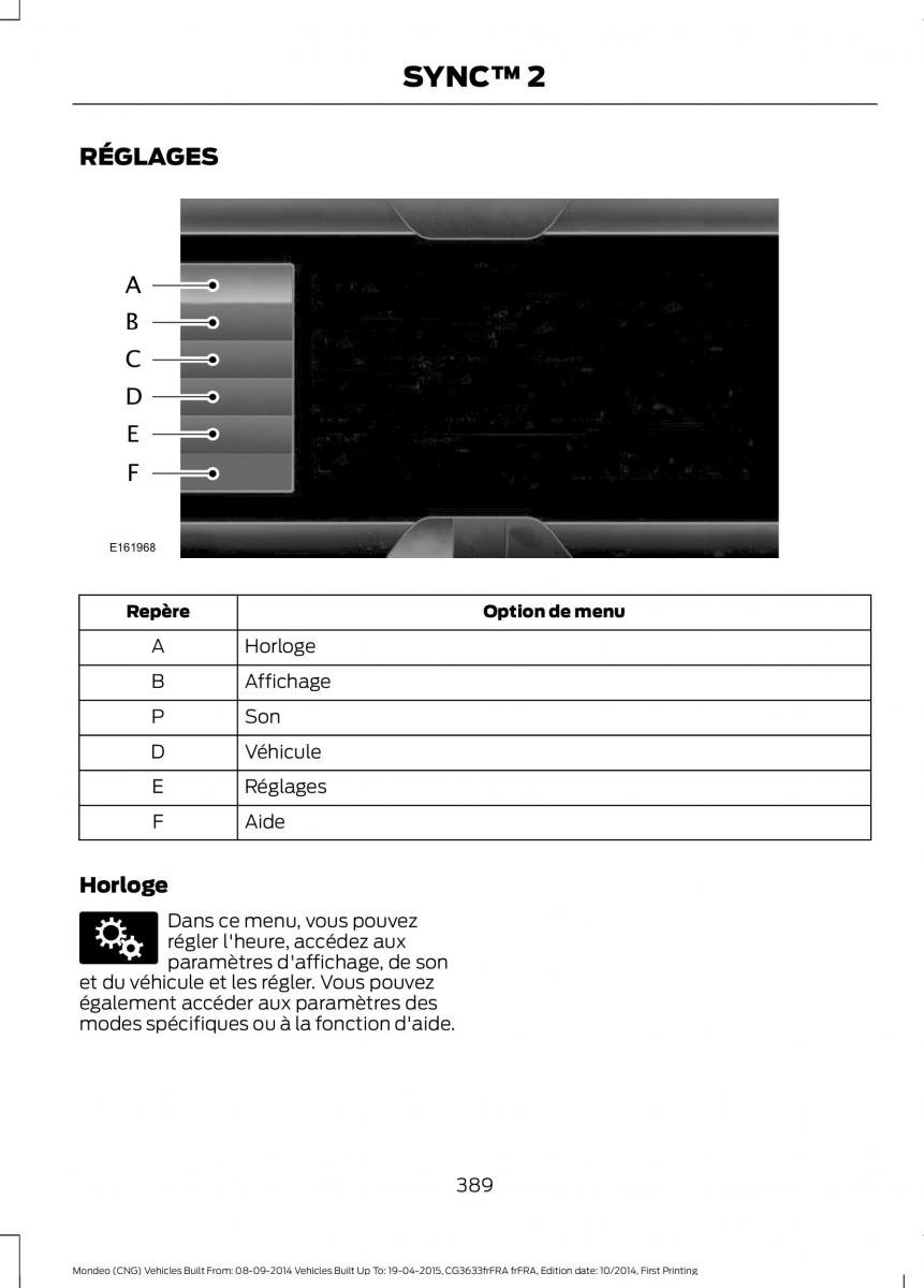 Ford Mondeo MKV MK5 manuel du proprietaire / page 391