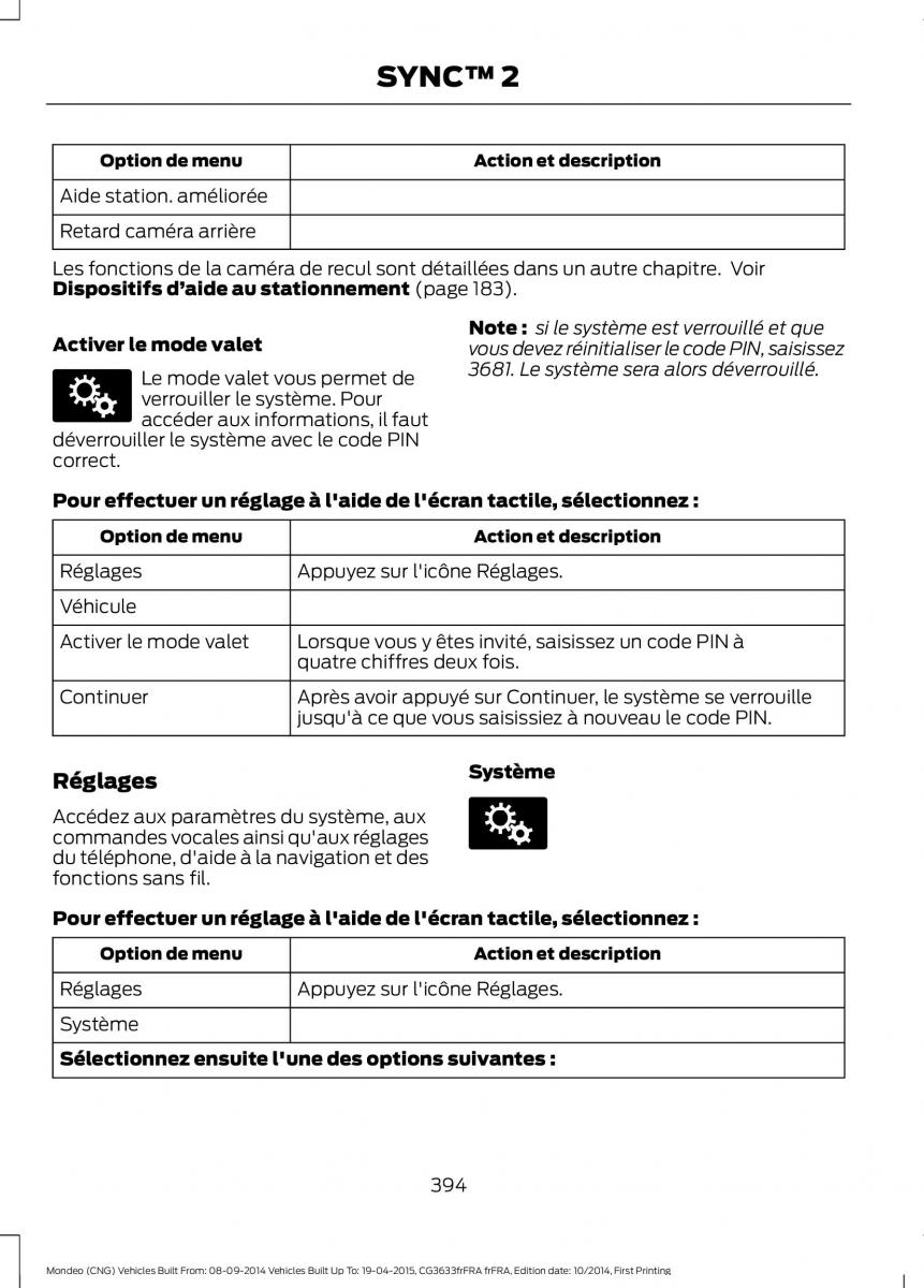 Ford Mondeo MKV MK5 manuel du proprietaire / page 396