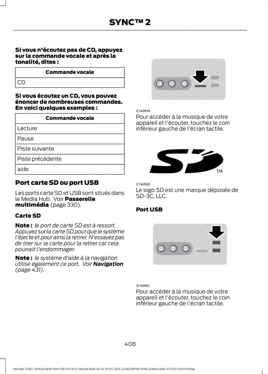 Ford Mondeo MKV MK5 manuel du proprietaire / page 410