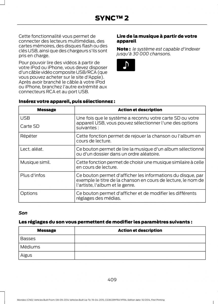 Ford Mondeo MKV MK5 manuel du proprietaire / page 411