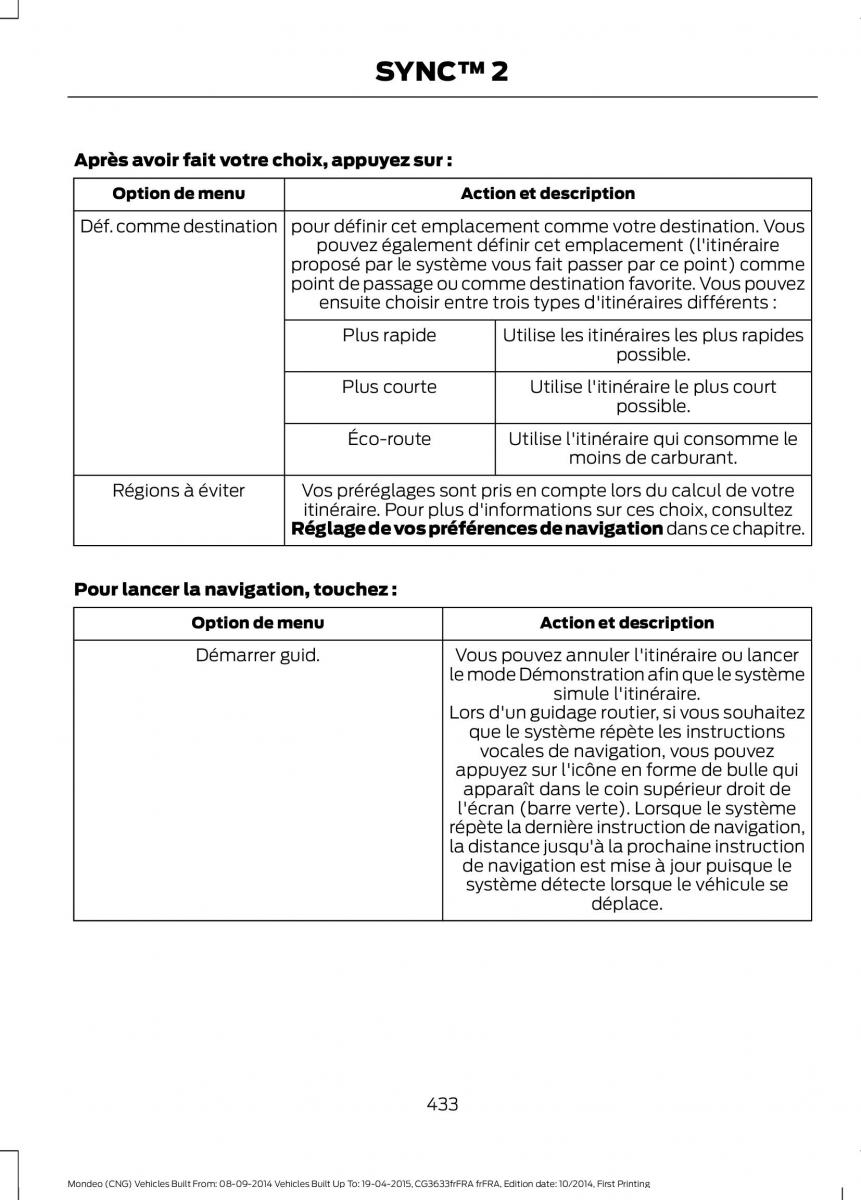 Ford Mondeo MKV MK5 manuel du proprietaire / page 435