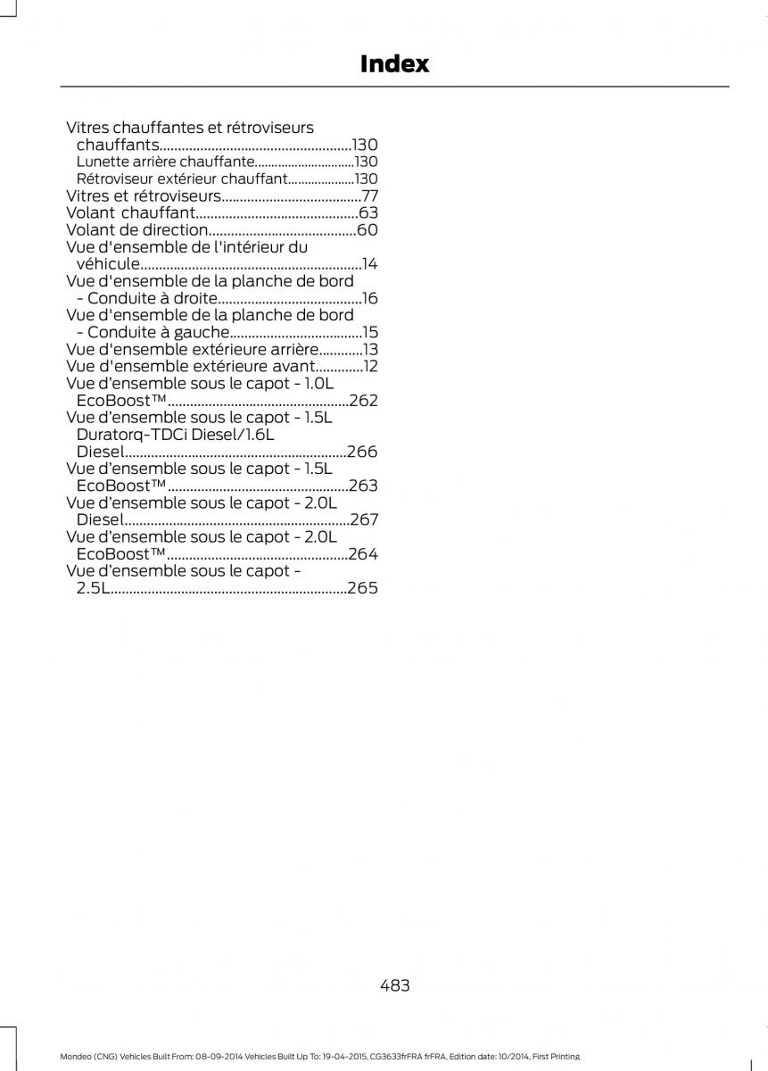 Ford Mondeo MKV MK5 manuel du proprietaire / page 485