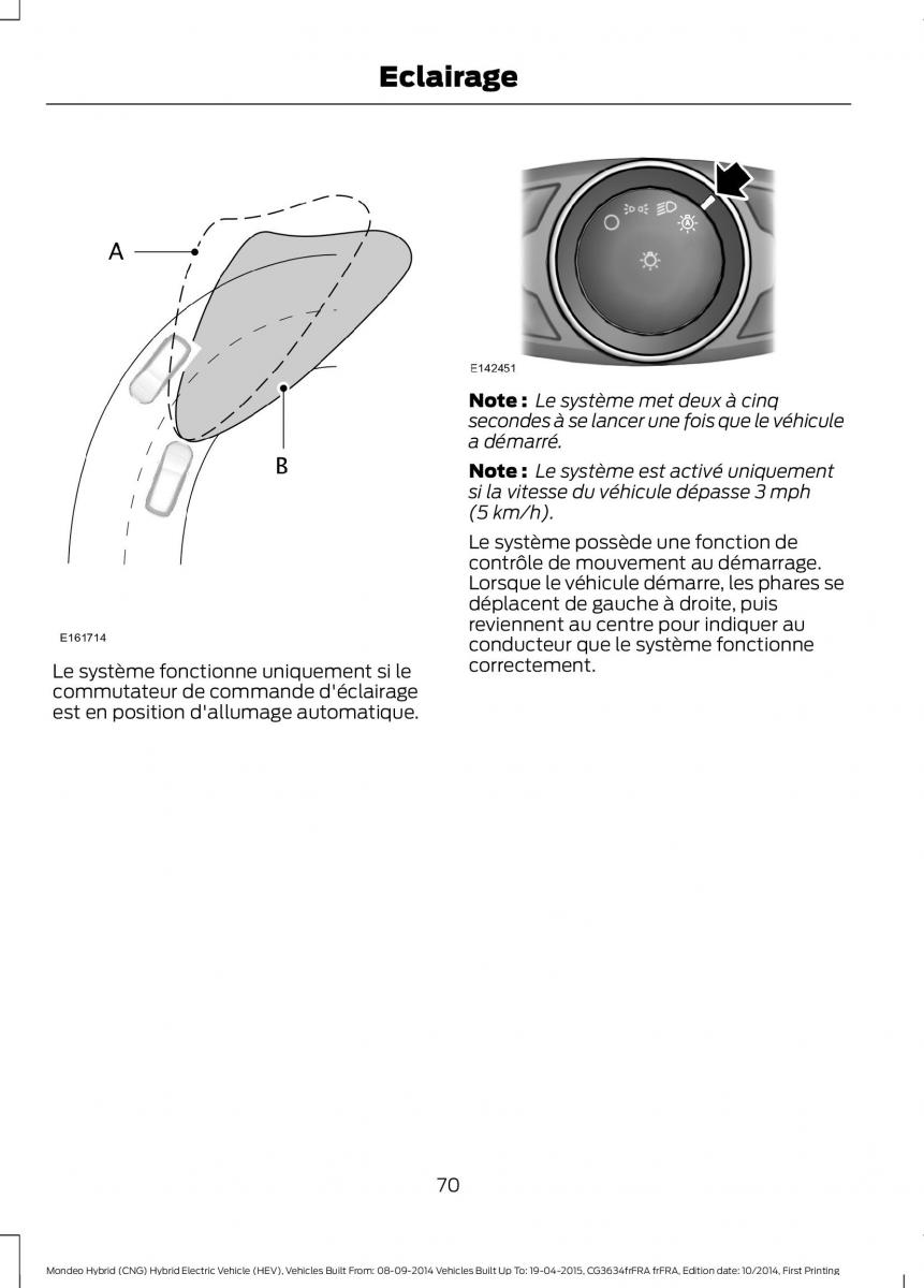 Ford Mondeo hybrid MKV MK5 manuel du proprietaire / page 72