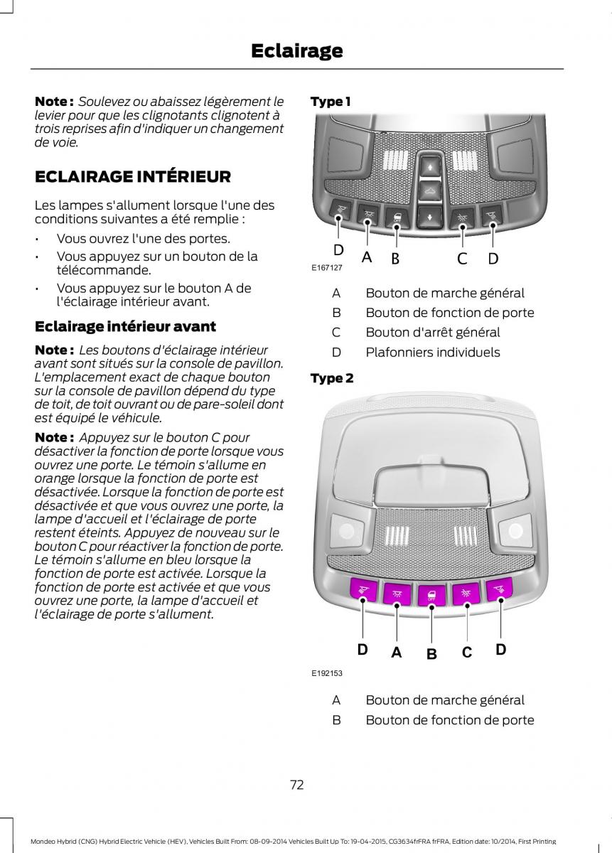 Ford Mondeo hybrid MKV MK5 manuel du proprietaire / page 74