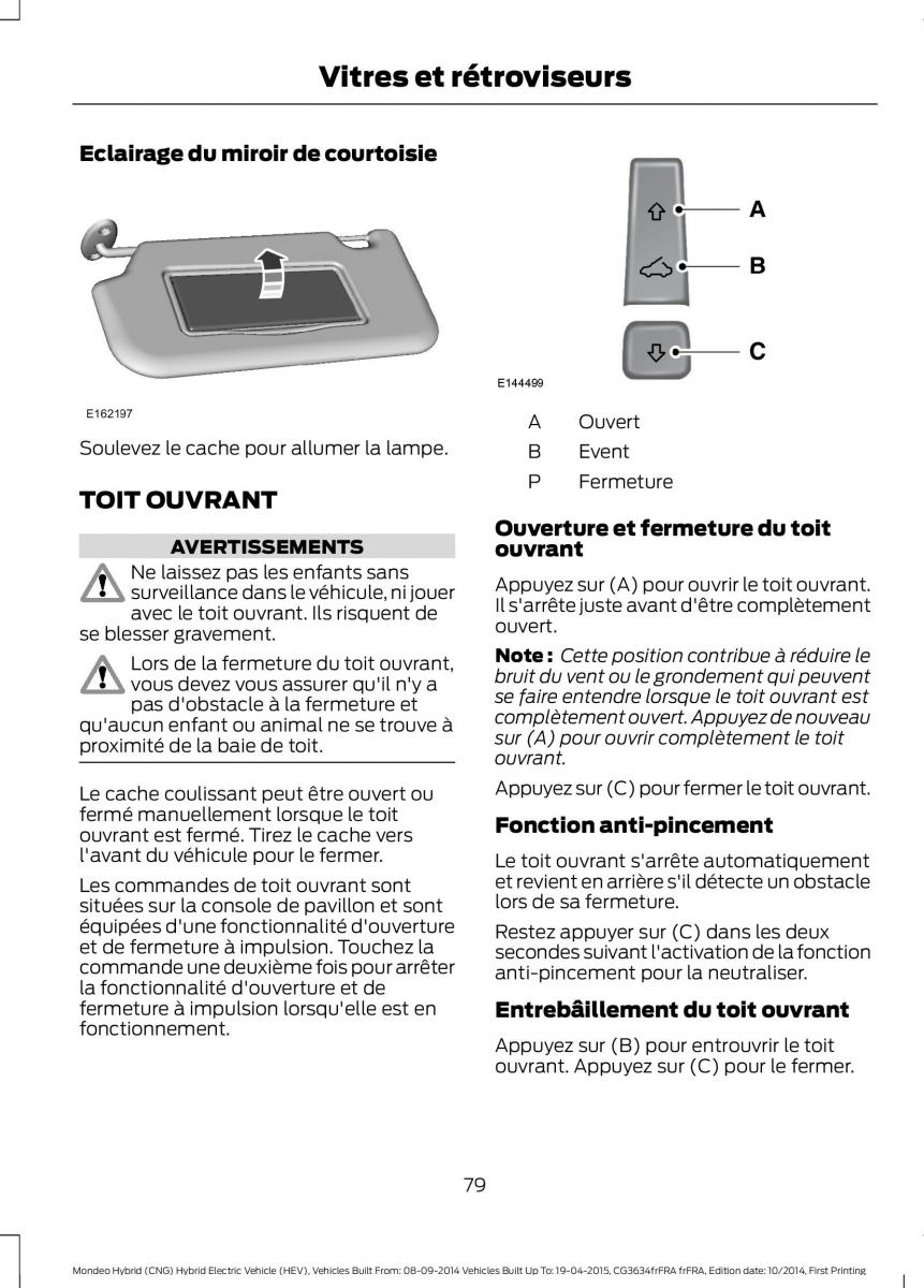 Ford Mondeo hybrid MKV MK5 manuel du proprietaire / page 81