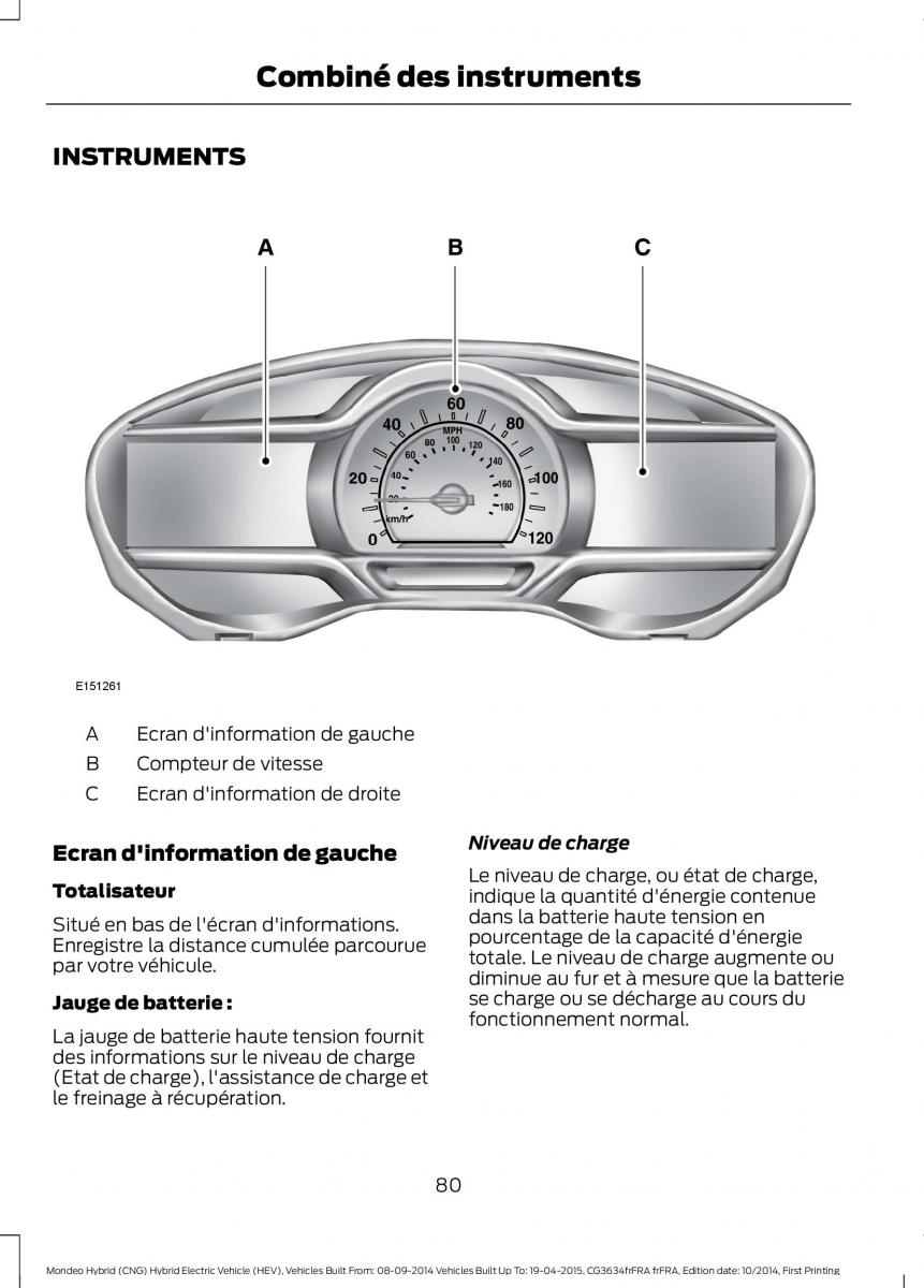 Ford Mondeo hybrid MKV MK5 manuel du proprietaire / page 82