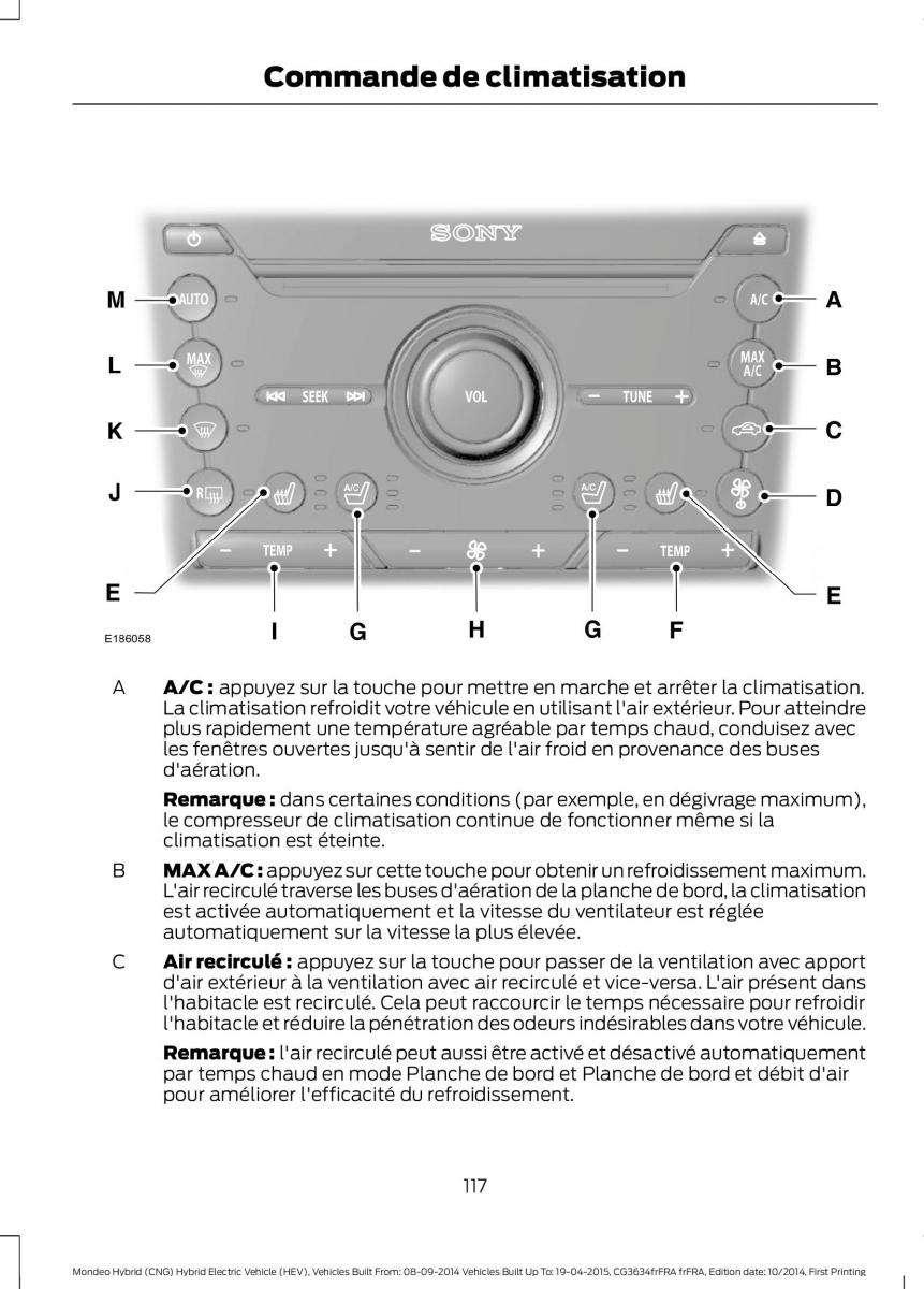 Ford Mondeo hybrid MKV MK5 manuel du proprietaire / page 119