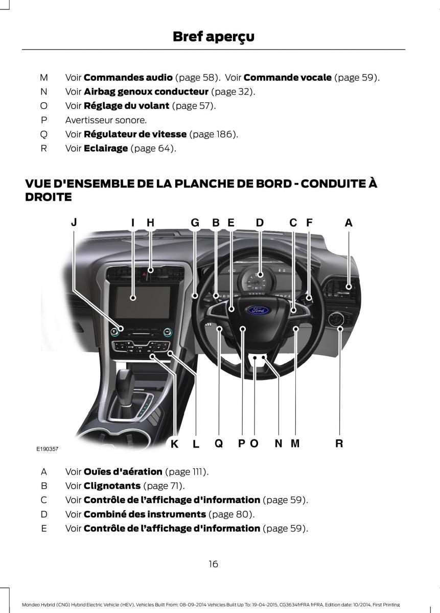 Ford Mondeo hybrid MKV MK5 manuel du proprietaire / page 18