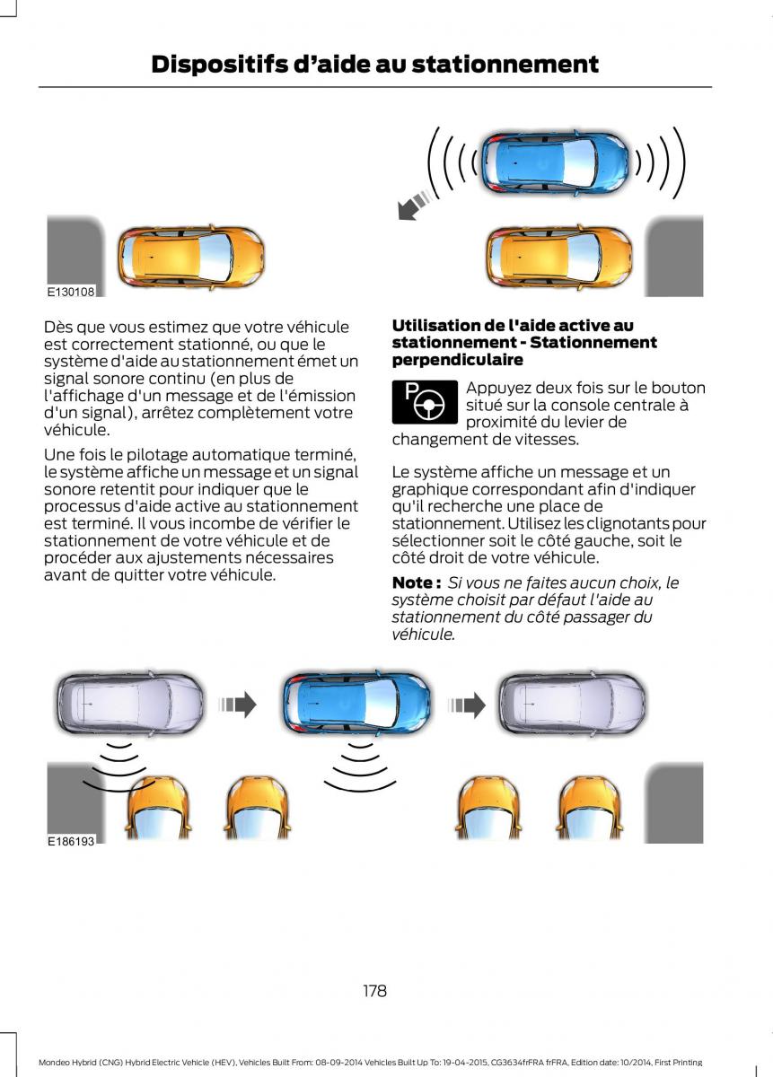 Ford Mondeo hybrid MKV MK5 manuel du proprietaire / page 180