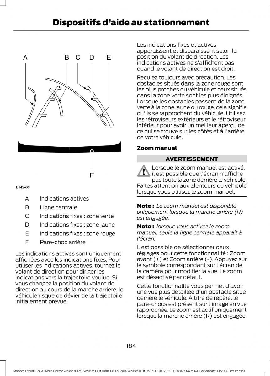 Ford Mondeo hybrid MKV MK5 manuel du proprietaire / page 186