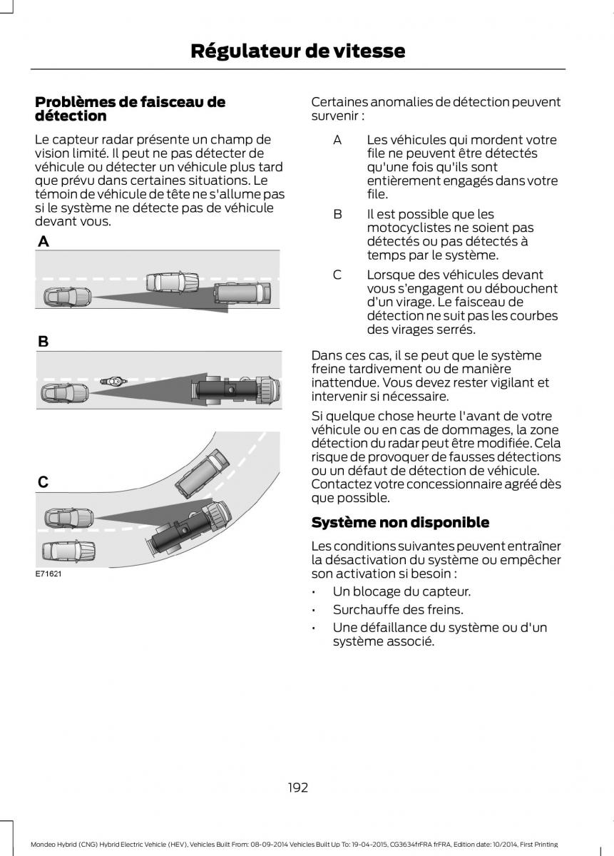 Ford Mondeo hybrid MKV MK5 manuel du proprietaire / page 194