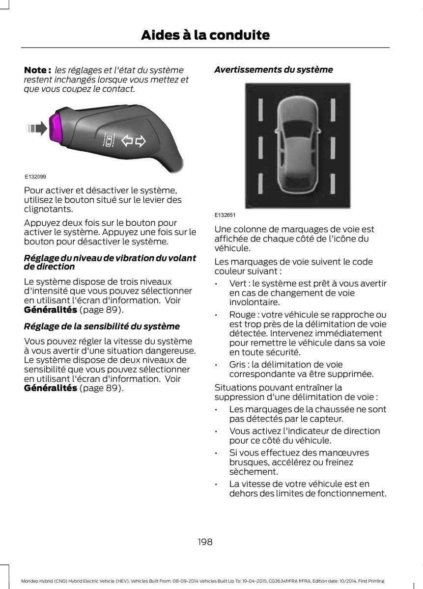 Ford Mondeo hybrid MKV MK5 manuel du proprietaire / page 200