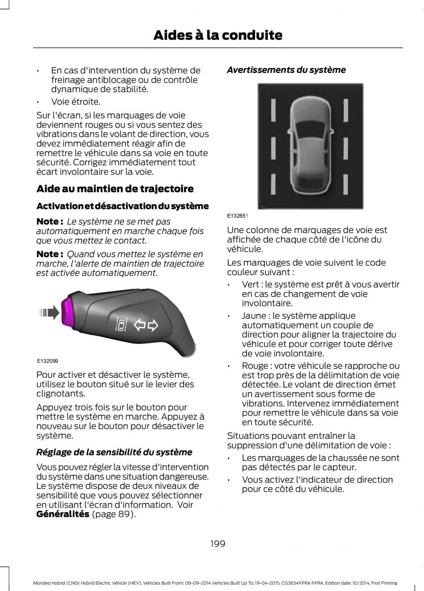 Ford Mondeo hybrid MKV MK5 manuel du proprietaire / page 201