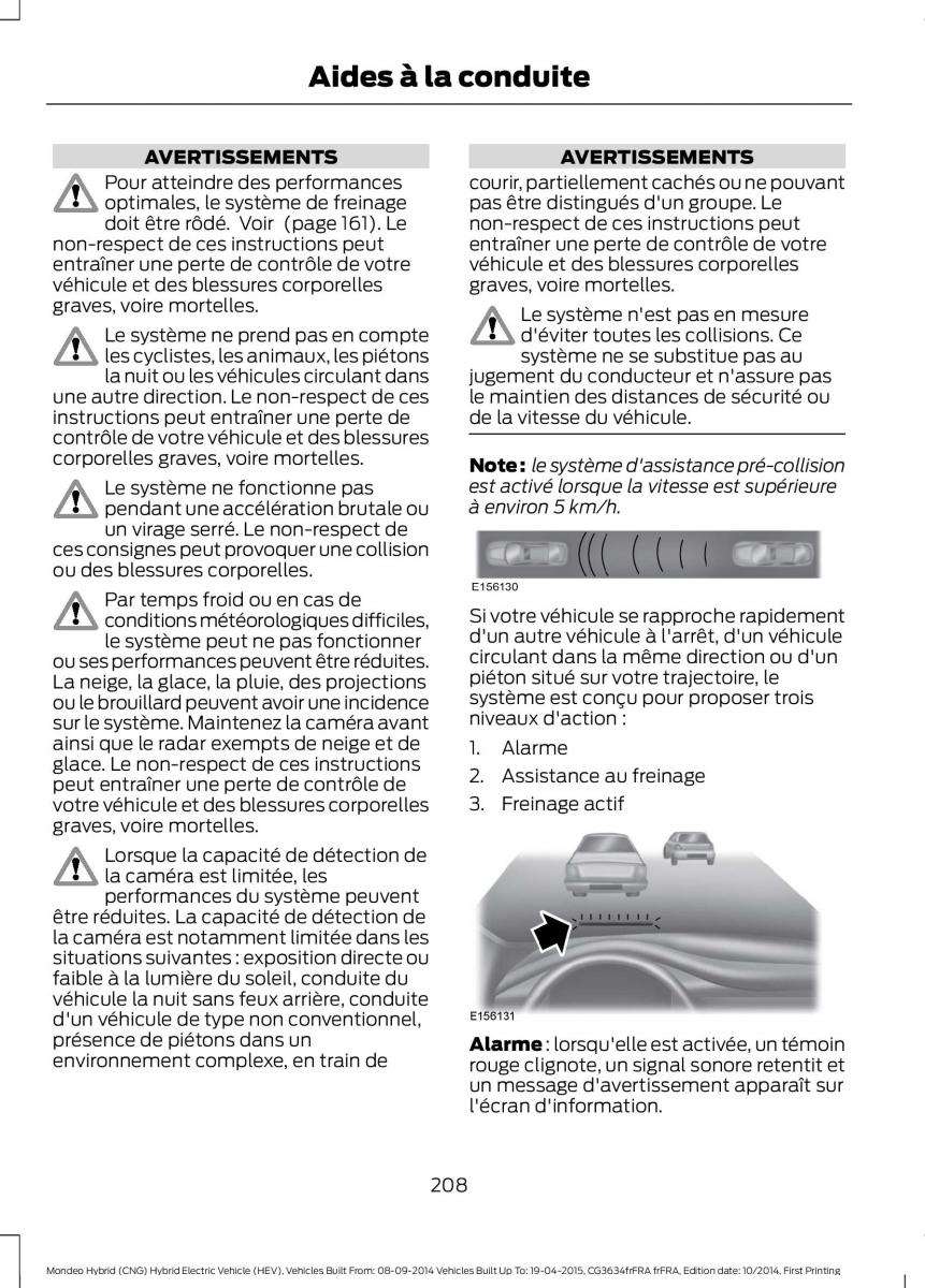 Ford Mondeo hybrid MKV MK5 manuel du proprietaire / page 210