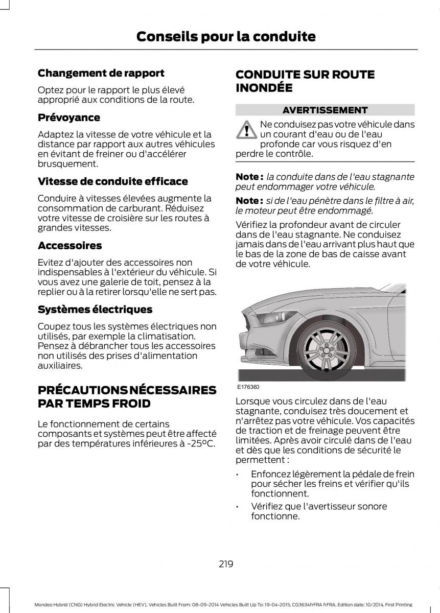 Ford Mondeo hybrid MKV MK5 manuel du proprietaire / page 221