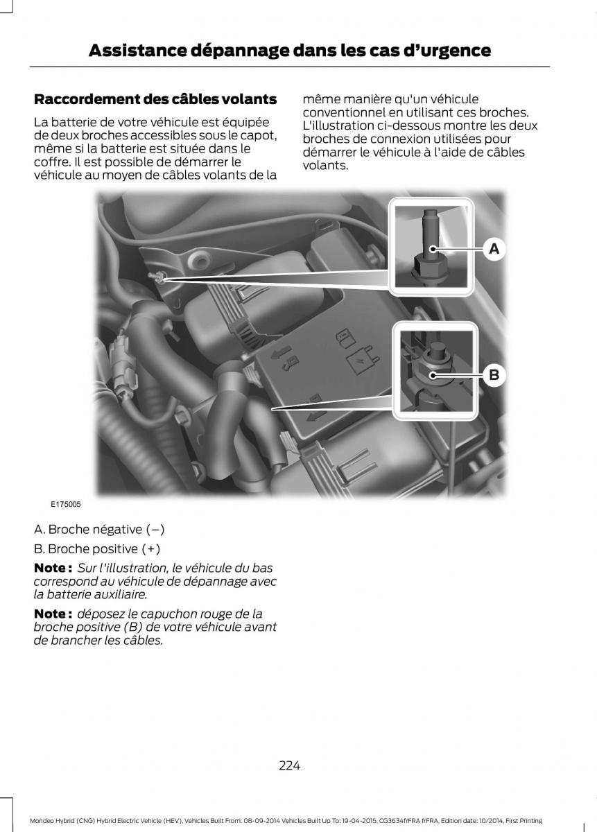 Ford Mondeo hybrid MKV MK5 manuel du proprietaire / page 226