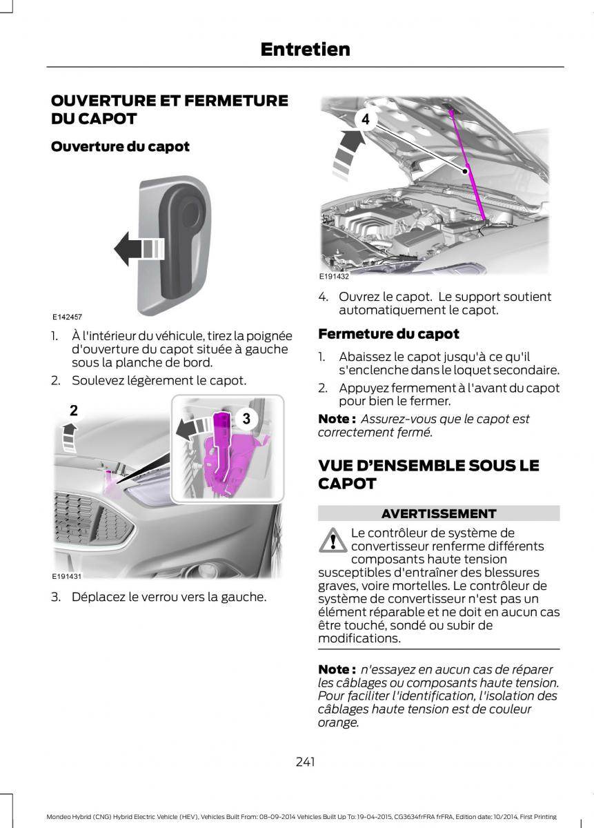 Ford Mondeo hybrid MKV MK5 manuel du proprietaire / page 243