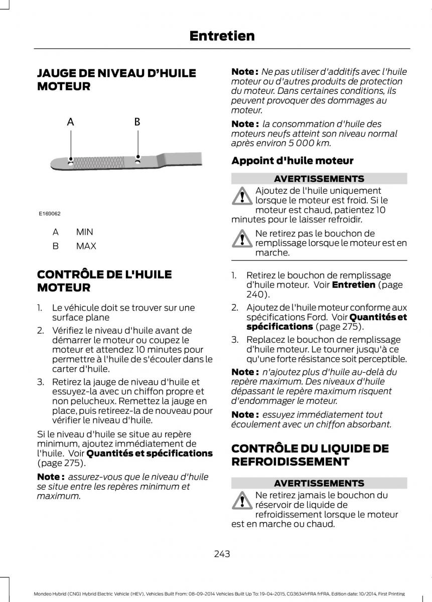 Ford Mondeo hybrid MKV MK5 manuel du proprietaire / page 245