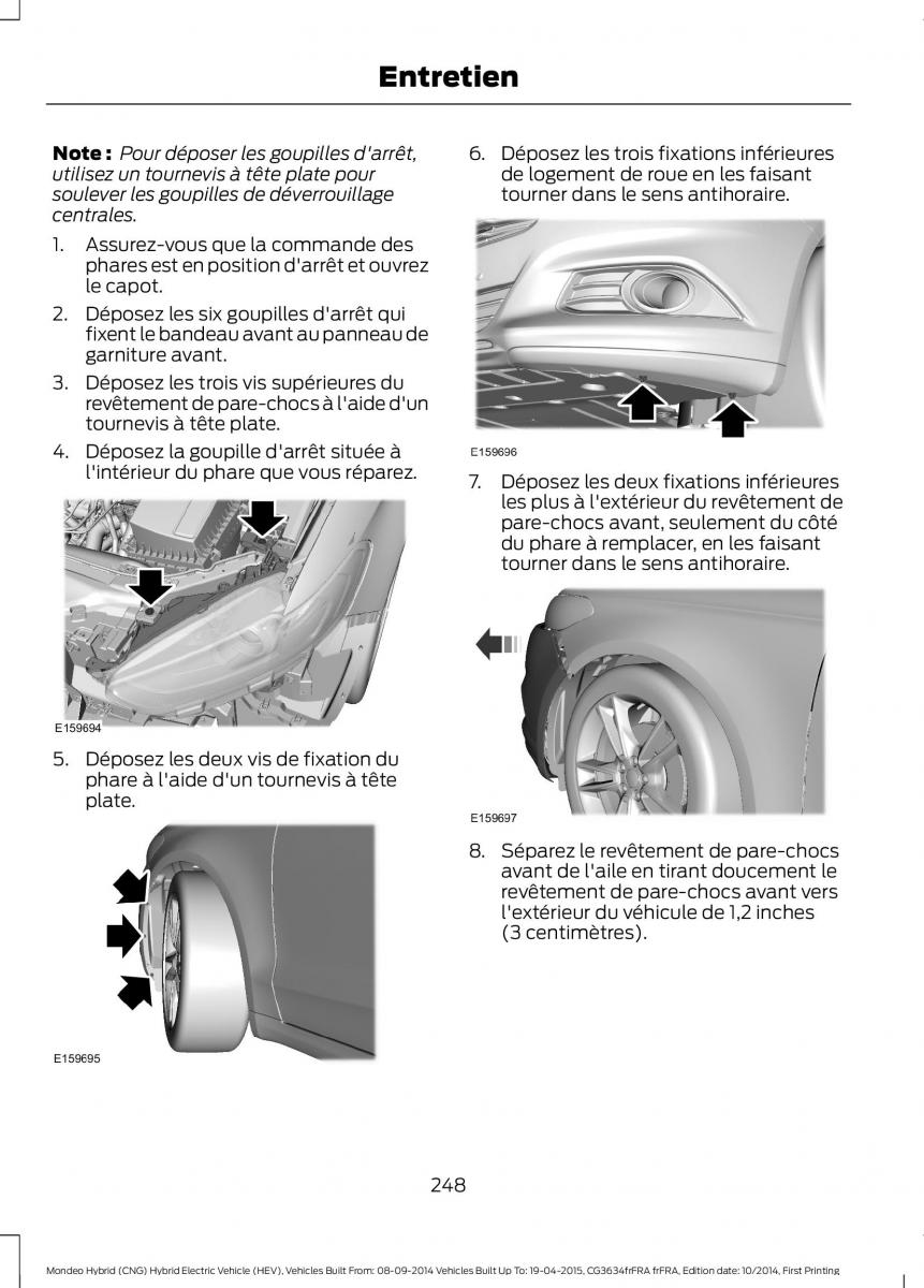 Ford Mondeo hybrid MKV MK5 manuel du proprietaire / page 250