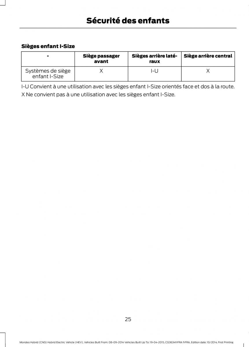 Ford Mondeo hybrid MKV MK5 manuel du proprietaire / page 27