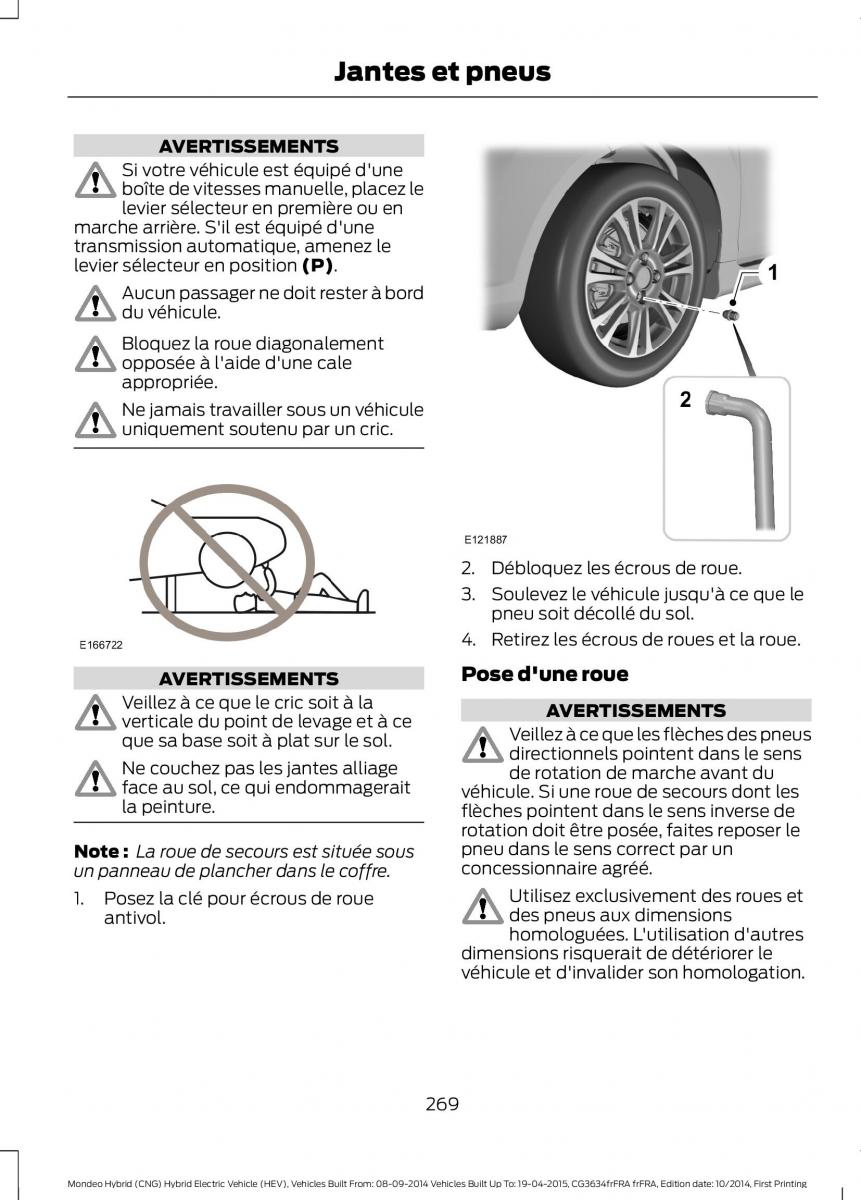 Ford Mondeo hybrid MKV MK5 manuel du proprietaire / page 271