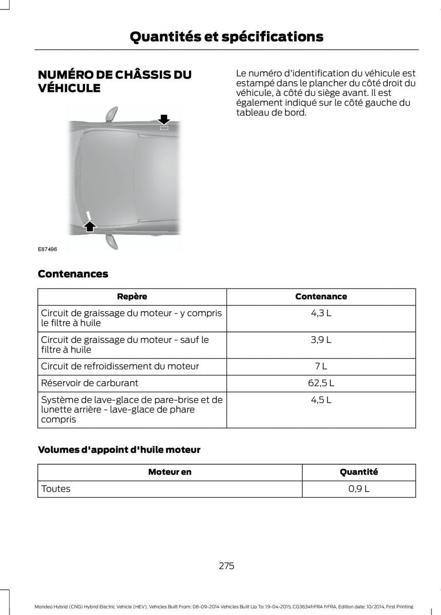 Ford Mondeo hybrid MKV MK5 manuel du proprietaire / page 277